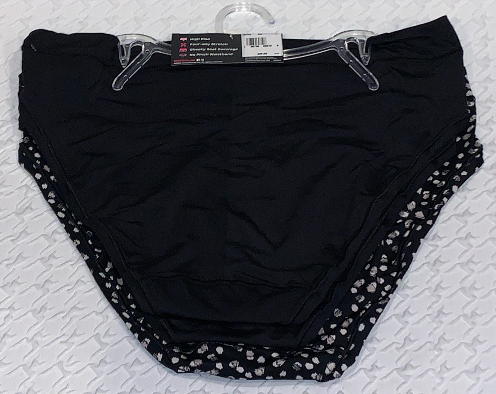 MAIDENFORM Everyday Luxe Stretch Micro 3 Pk Black High Leg Panty Womens Sz L 7