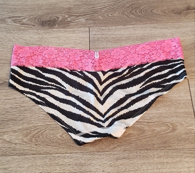 VICTORIAS SECRET VS PINK ZEBRA PANTY SIZE LARGE