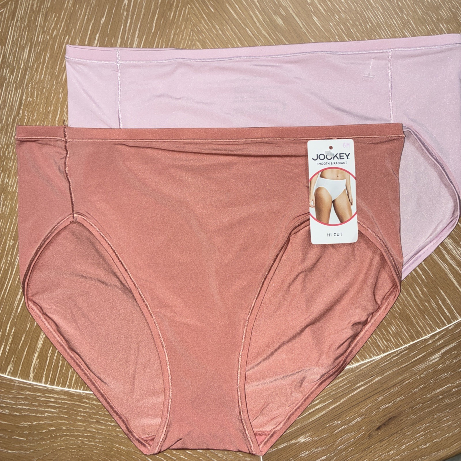 Jockey Panties 2 Pack Tactel Hi Cut Underwear Smooth Radiant Size 6 Medium