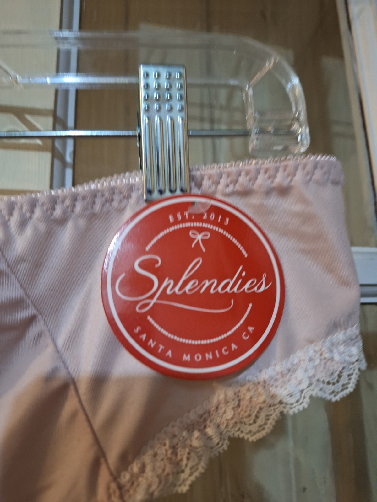 Splendies Panties Strappy Thong Plus Size 2X Lingerie Lace Trim NEW Pink
