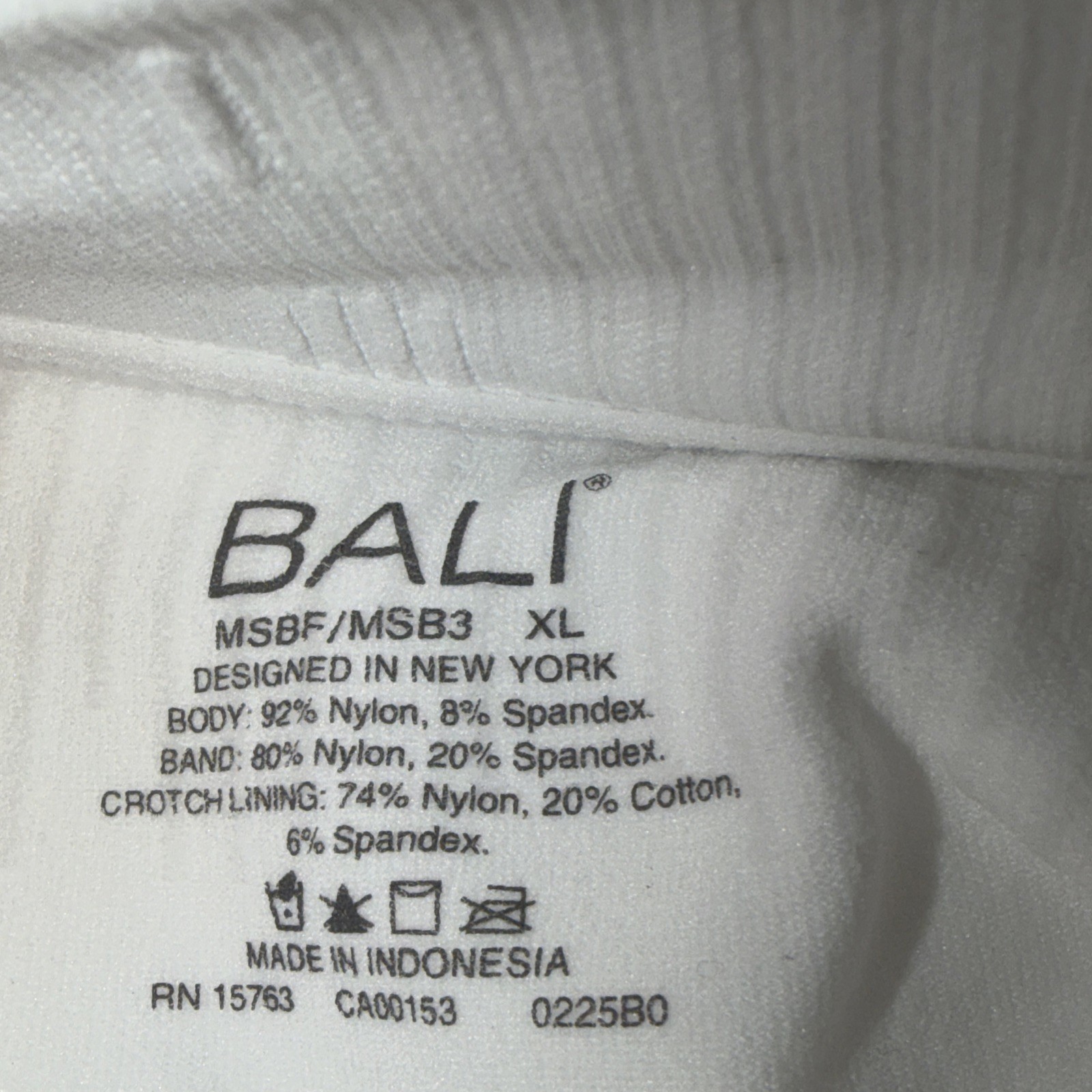 BALI DFMSB3 Sz: XL/8 🤍COOL COMFORT (6) SEAMLESS BRIEFS White-92%Nylon8%Spandex