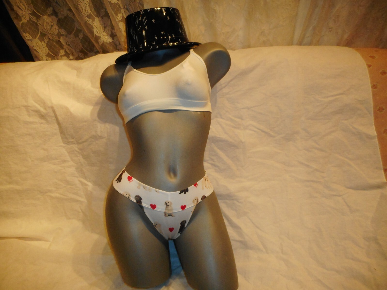 Pink By Victoria’s Secret White MultiColor Thong/String Panty SIZE S/P