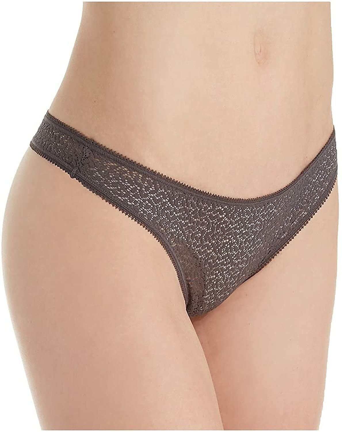 DKNY Women’s Modern Lace Thong Gray Graphite S
