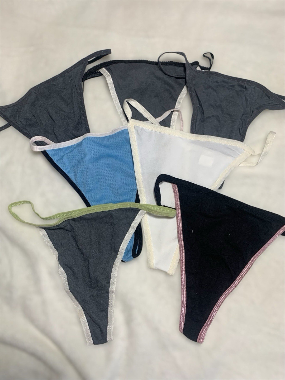 NWOT Lot Of 7 Women’s Bikini Thong Panties Assorted Colors Size Large