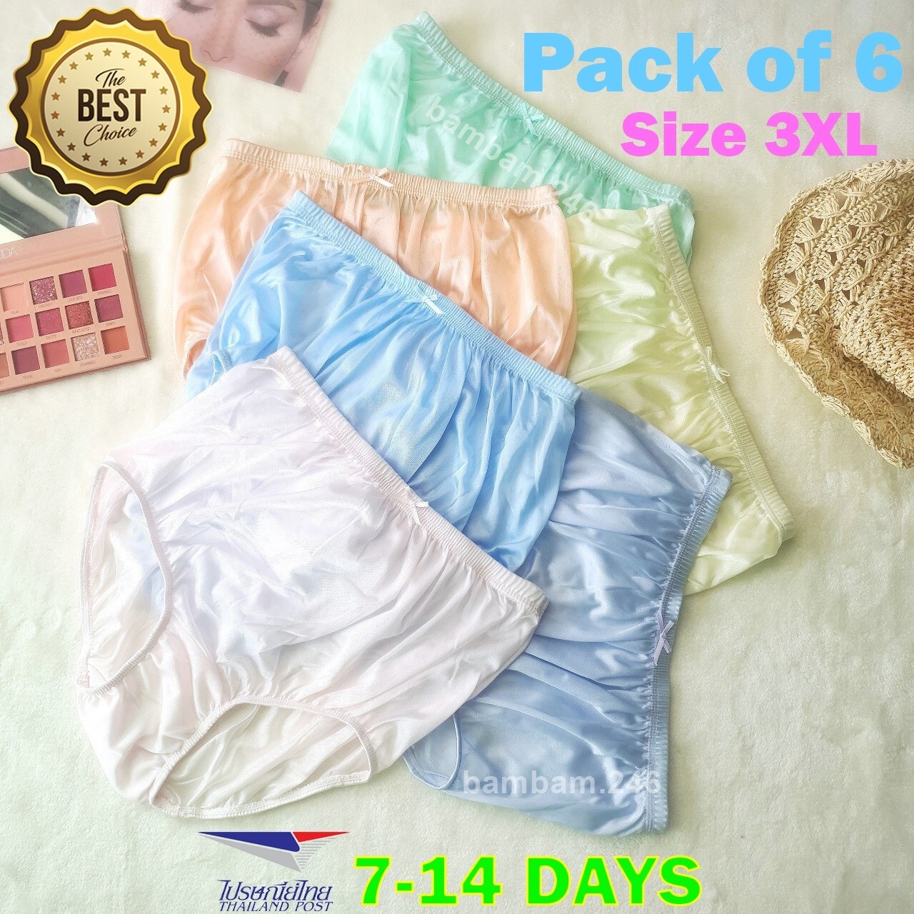 6 Pack Lingerie Silky Soft Nylon Underwear Hips 44″-54″ Transparent Breathable P