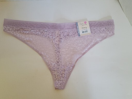 Size XXL 9/2X NWT Secret Treasures Lavendar Leopard Lace Thong Panty Underwear