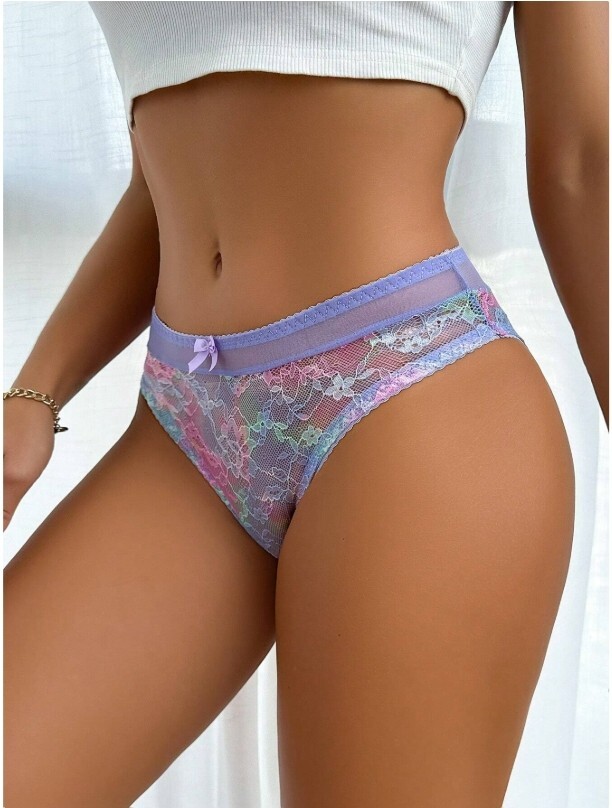 MULTICOLOR BRAZILIAN THONG BRIEFS -L – UK 12 BRAZILIAN BRIEF MIX COLORS STRETCH