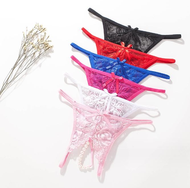 1 Pack Womens Sexy Lace Crotchles Panties Thong G-string See Through Knickers