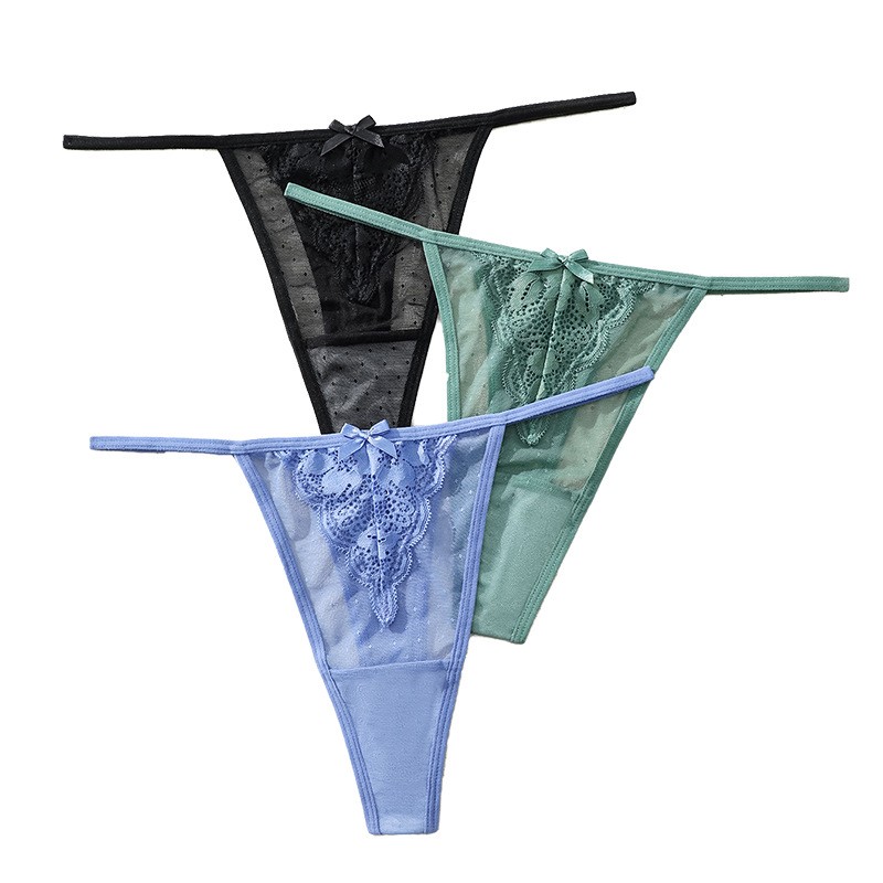 3PCS/LOT Sexy Womens G string Thongs Panties Underwear Sheer Lingeries Bikinis