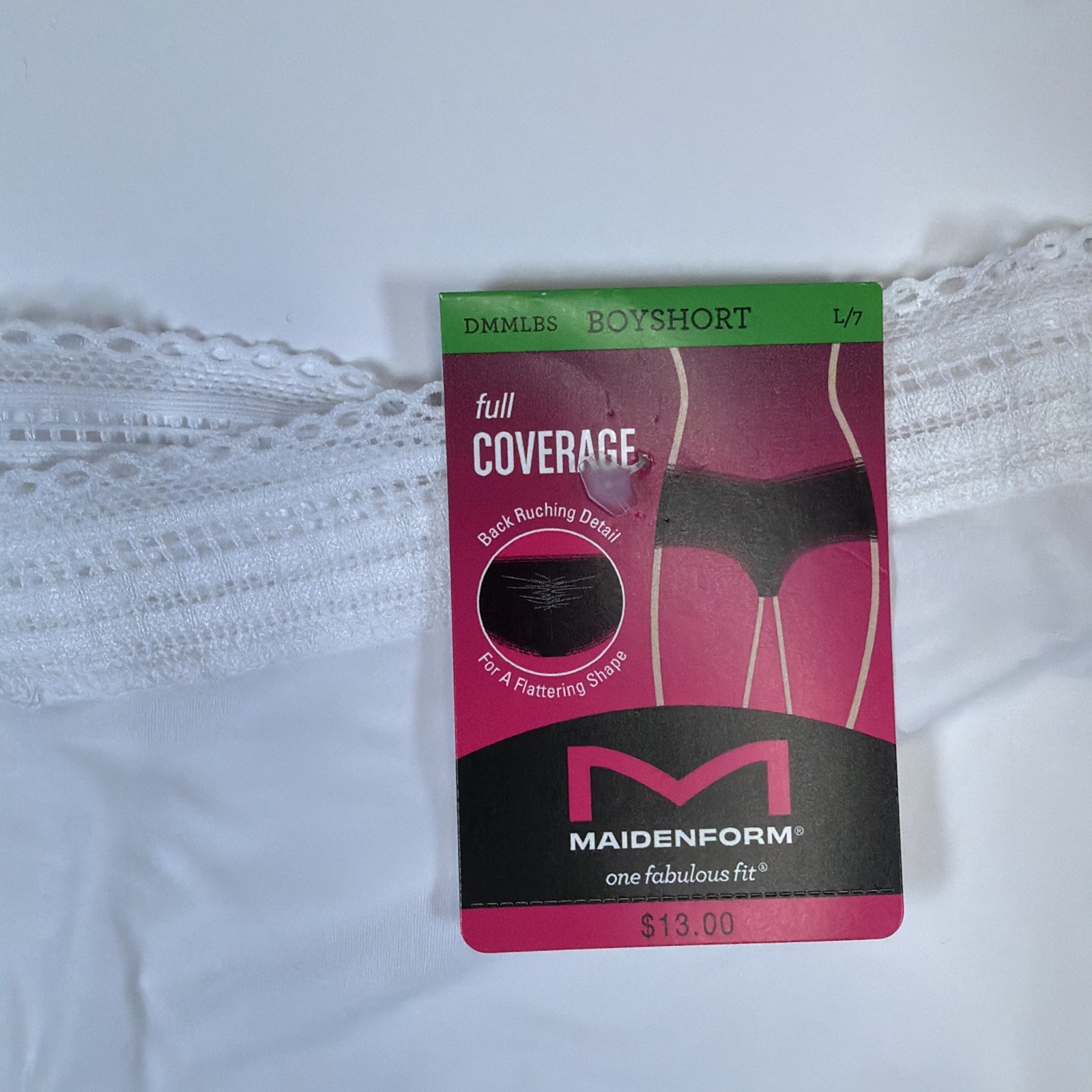 Maidenform One Fab Fit Boyshort Full Coverage 2 Pack L/7 DMMLBS New