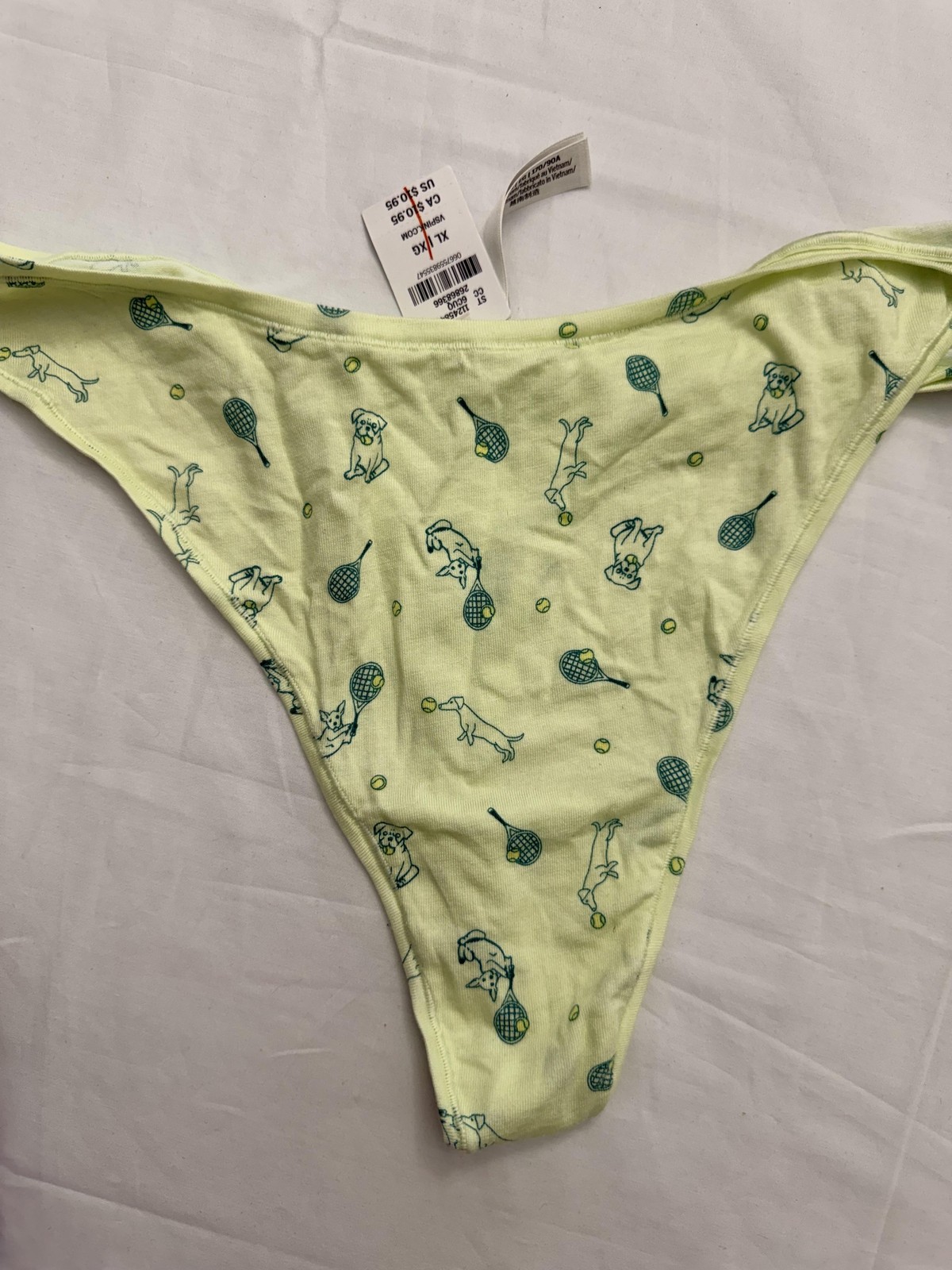 PINK Victoria’s Secret String Bikini Panties Womens XL 3 Pack Dog Multicolor