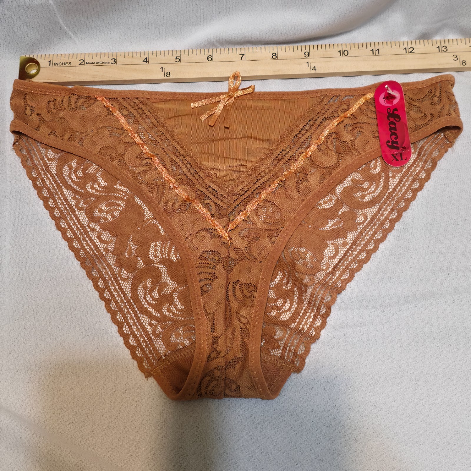 Lacy Brand Lace Bikini Semi Sheer Panties Underwear Size XL NWT