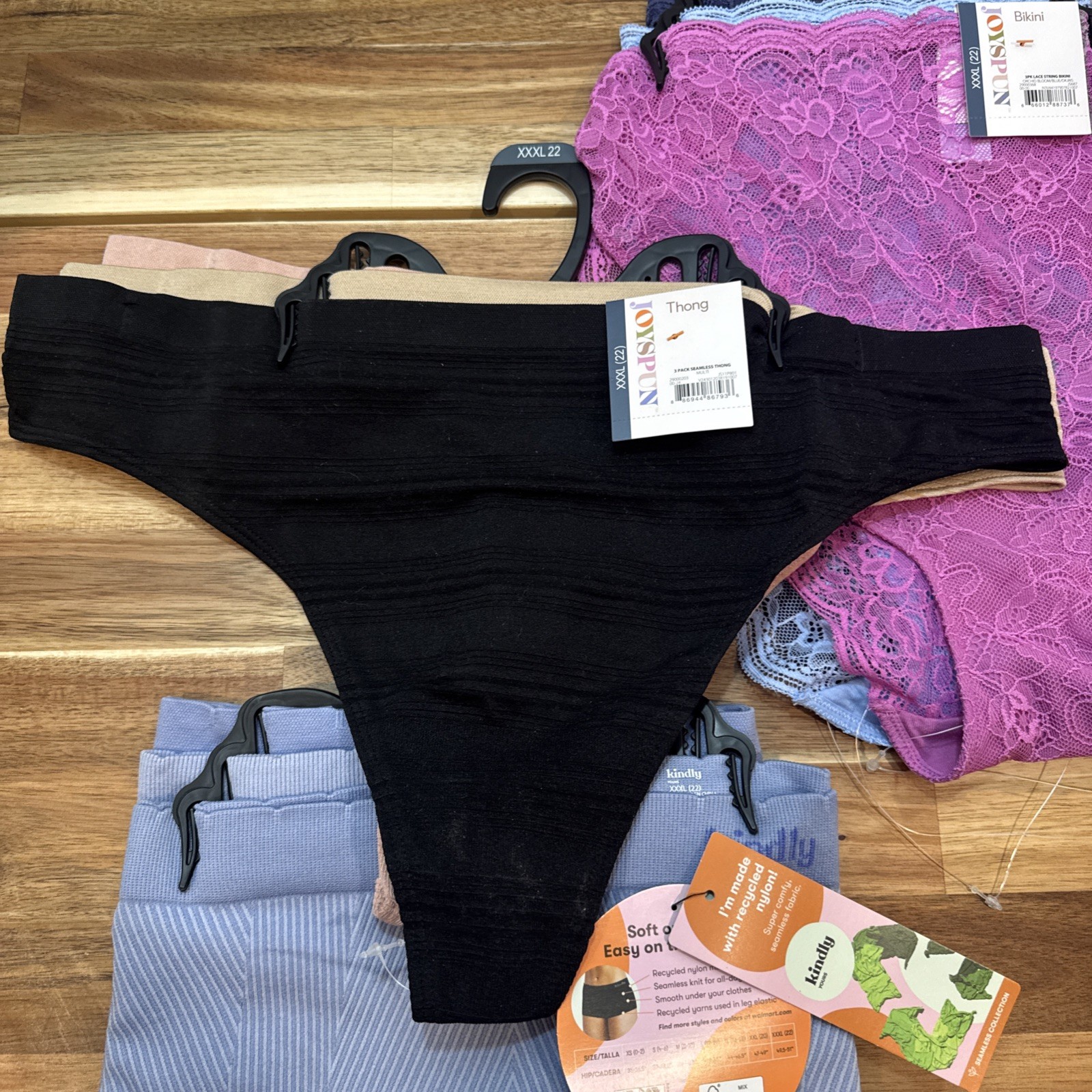 Joyspun 9 Pair Womens Cheeky Underwear Panties 3 Bikini 3 Thong &3 Boyshorts Lot