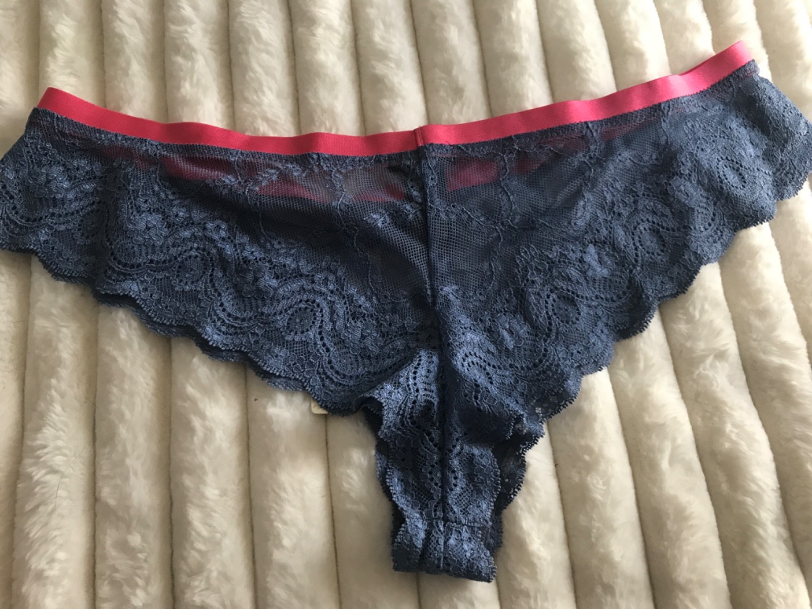 Elle macpherson intimates blue lace semi sheer new uk large new