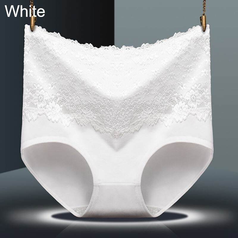Mew Women Underwear Lace High Waist Control Panties Soft Breathable Cotton L-2XL
