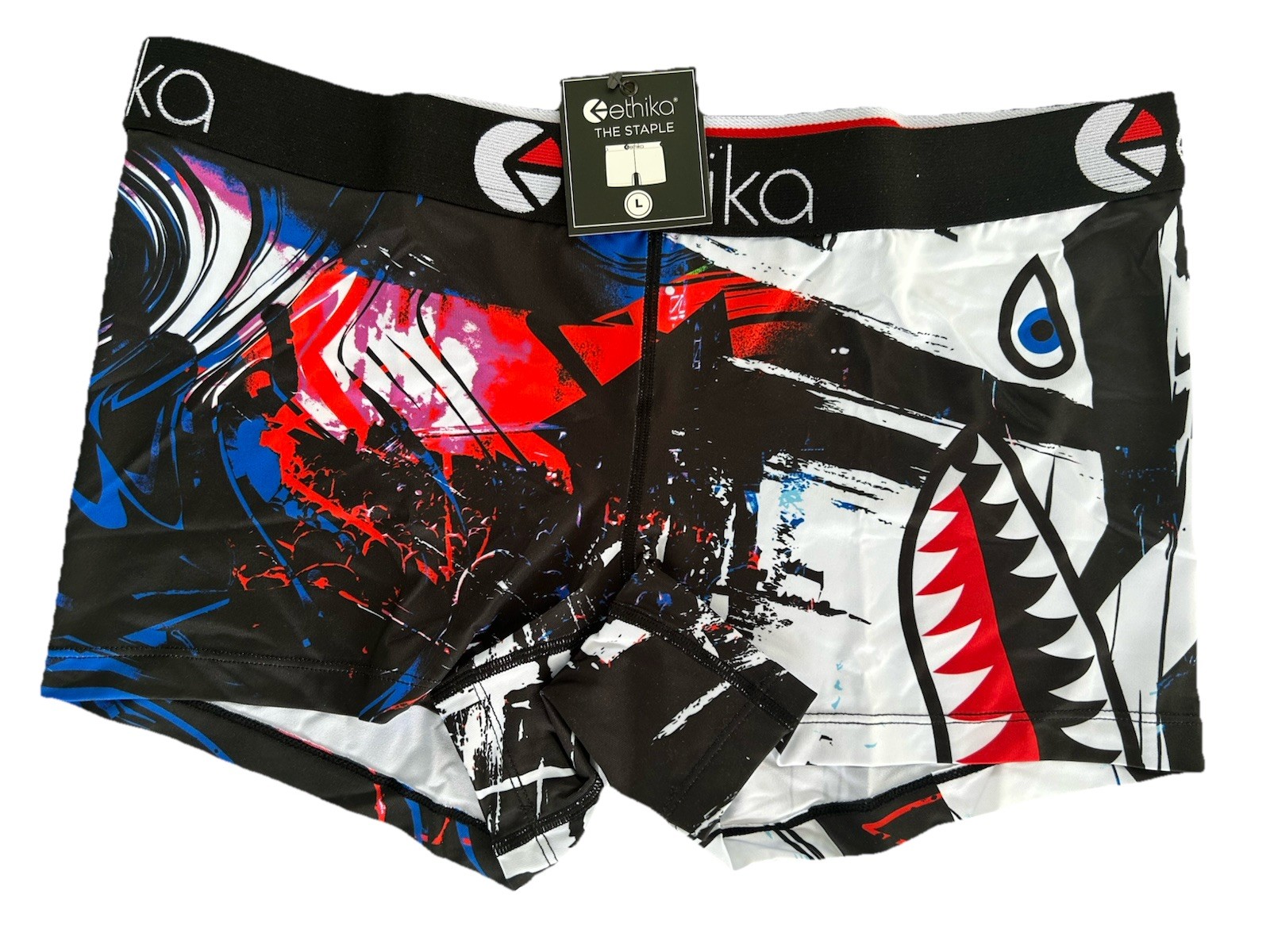 Ethika Women’s The Staple Boyshort Underwear Size Large Shark Bite