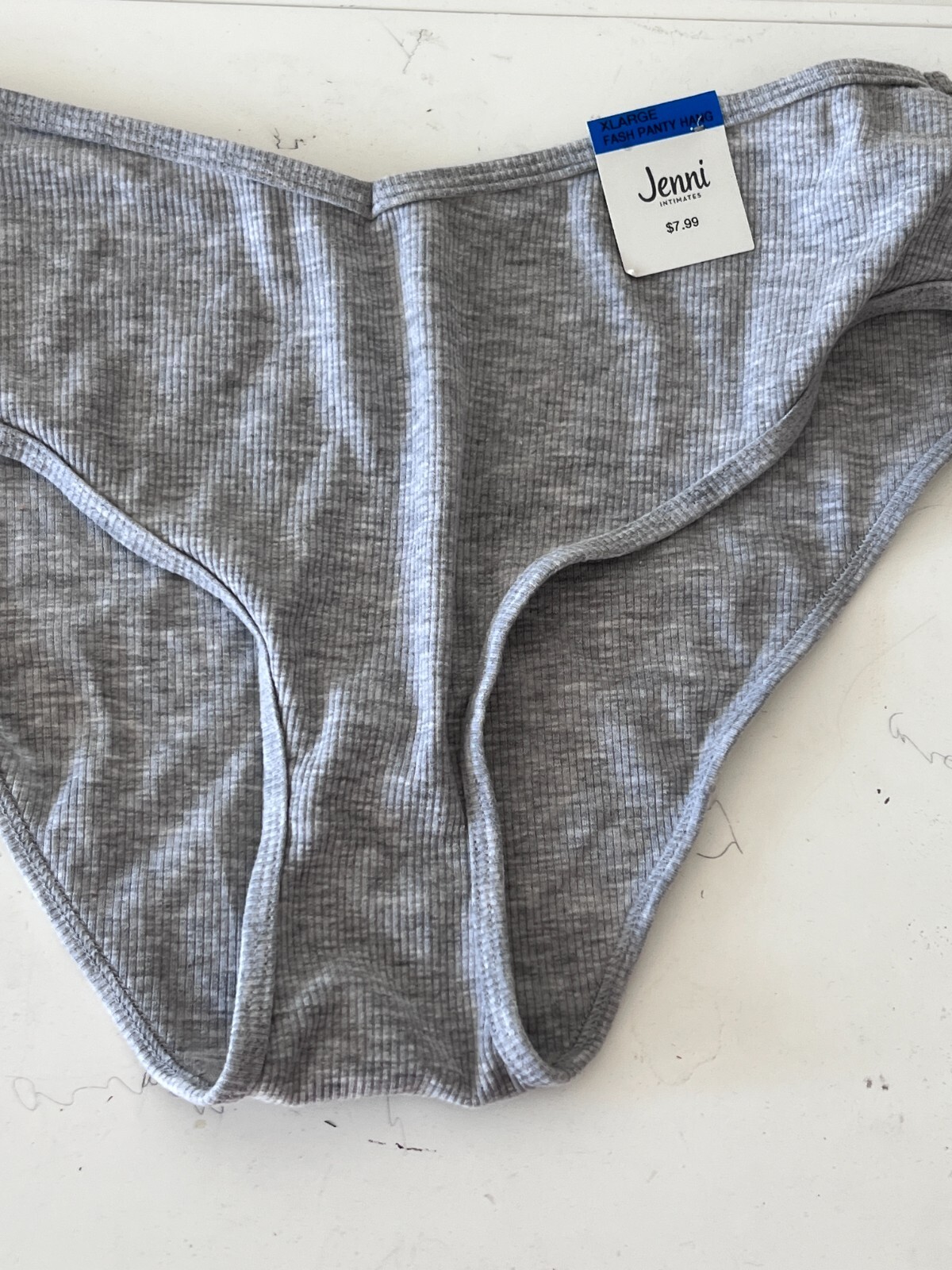 New Jenni Women’s Ribbed Hipster Underwear Gray Heather Size XL