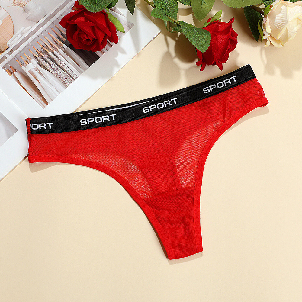 6PCS LOT Sexy Womens See Through Mesh Sheer Panties Thongs G string Underwear