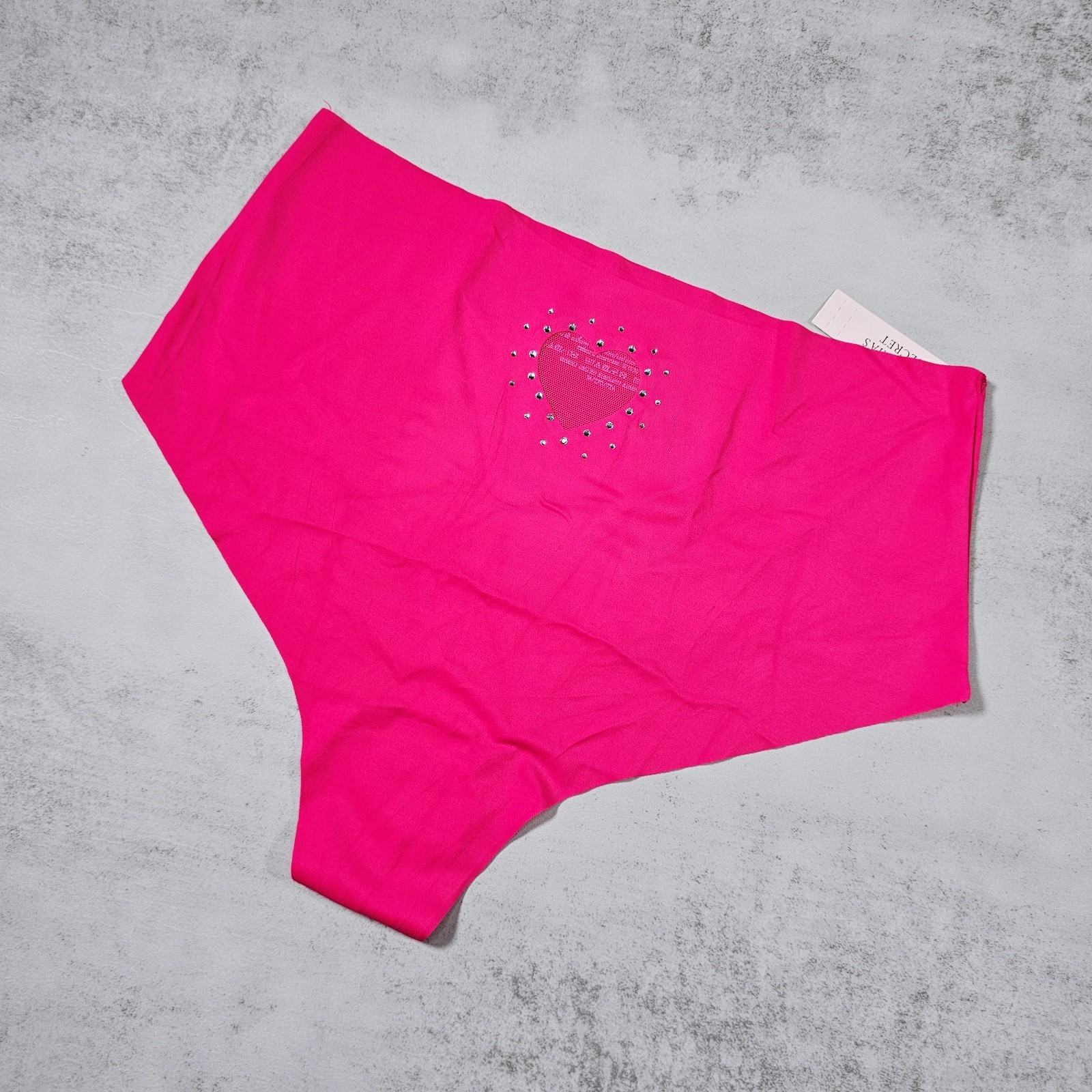 Victoria’s Secret No-Show Heart Cut-Out High-Leg Thong Panty, Pop Pink, Size M