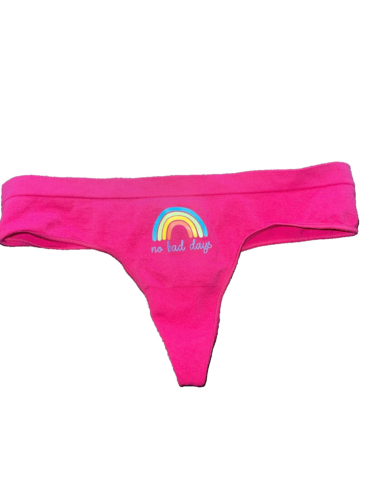 NWT Thong Panty Pink Rainbow No Bad Days Panty Sissy XS No Boundaries Fairy Boho