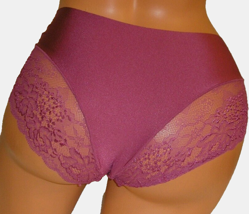 Panties Lingerie Burgundy Lace Bottom Back Hipster XL Adult Gift