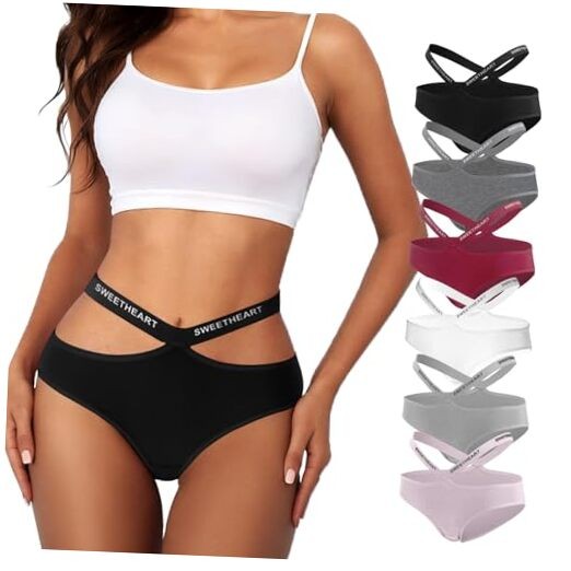 Sexy Women’s Cotton Panties 6-Pack, Soft Breathable Small 8134-mixed Color