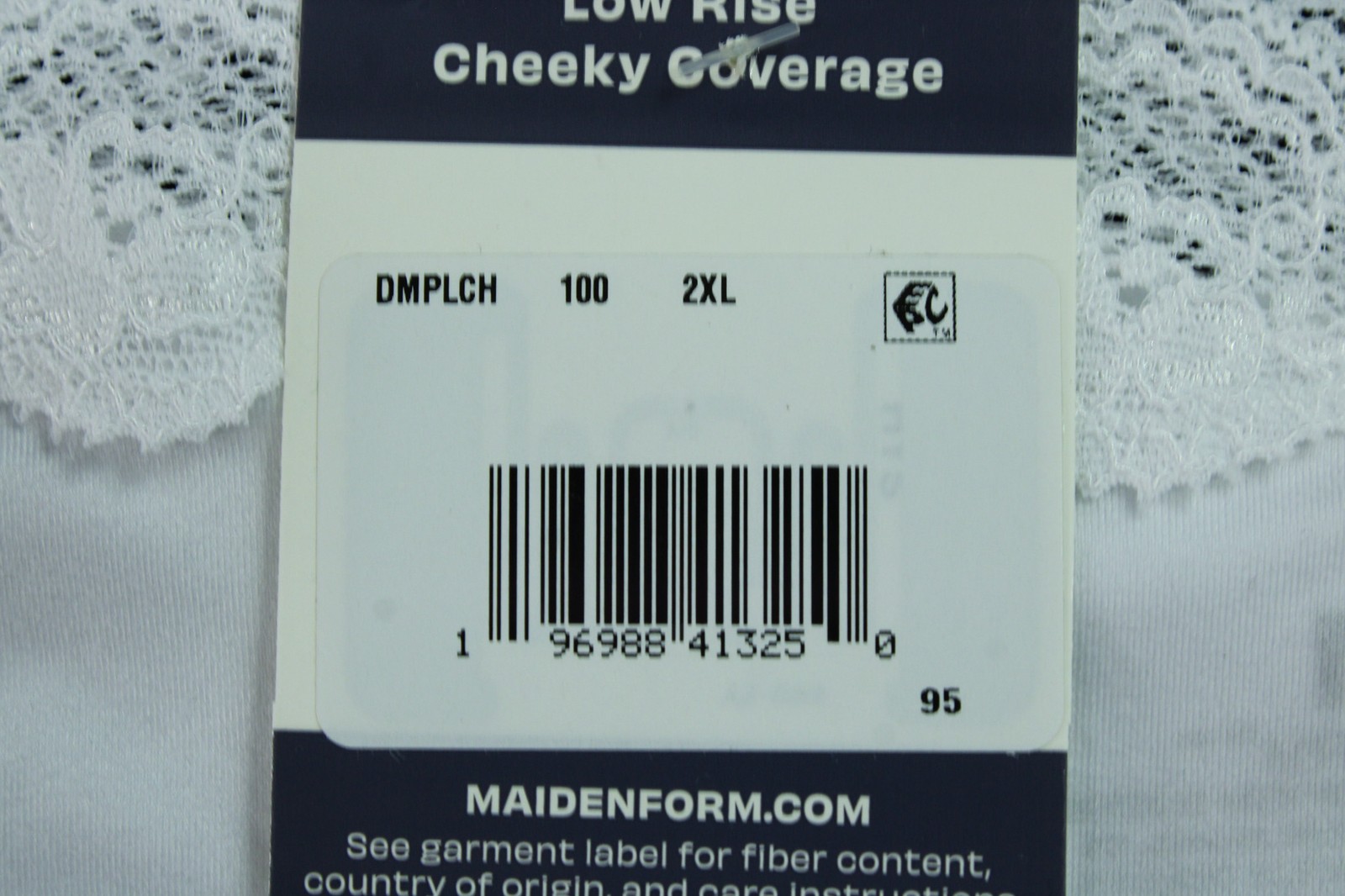 Maidenform Women’s Lace & Soft Microfiber Cheeky Hipster DH3 White 2XL NWT