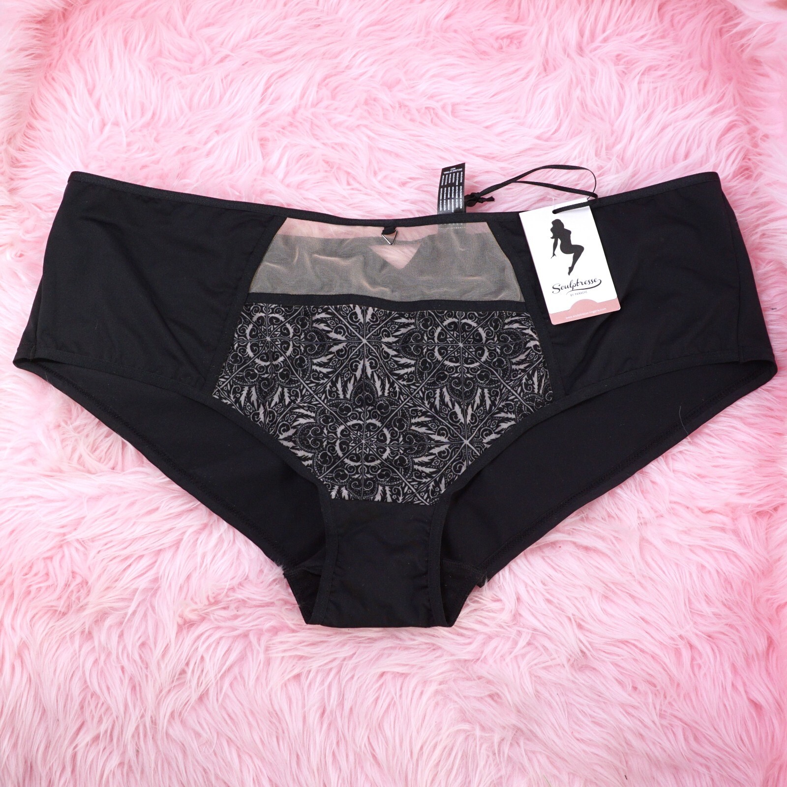Sculptresse PLUS size panties Midi Brief VTG Style Nylon Tile Print Dionne 3X