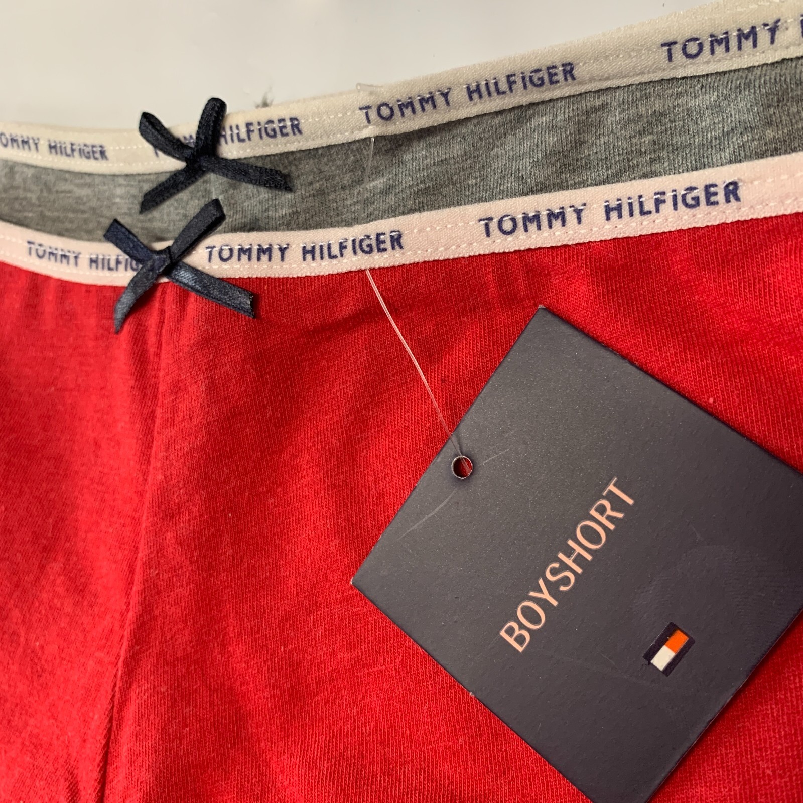NWT TOMMY HILFIGER 2 PACK Boyshort Shortie Cotton Blend Logo Band Panty