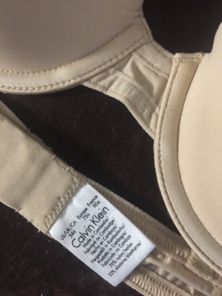 NWT Calvin Klein Womens DEMI UNDERWIRE SAND DUNE BEIGE Sz 34A $38