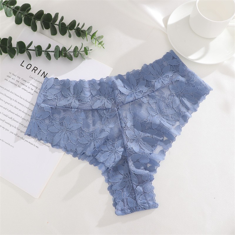 3 Pack Lot Sexy Womens See Through Lace Panties Thongs Briefs High Cut Underwear