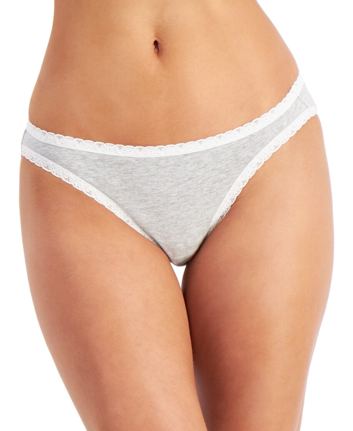 Jenni Women’s Lace Trim Bikini Underwear, Sleep Grey Heather, XXXL