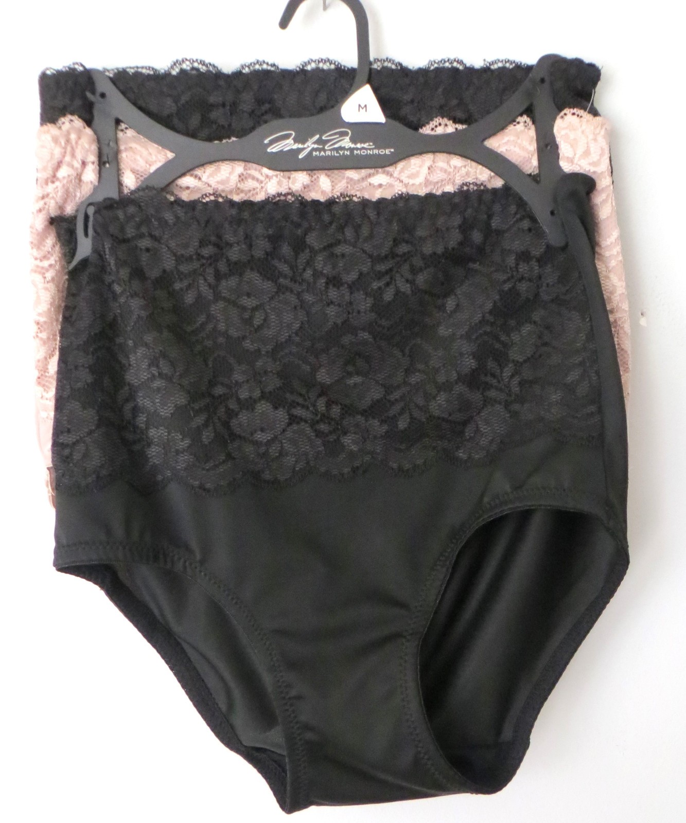 Marilyn Monroe 3pc Lace Shaping Briefs Sz Med Double Layer Tummy Panel #7305 $42