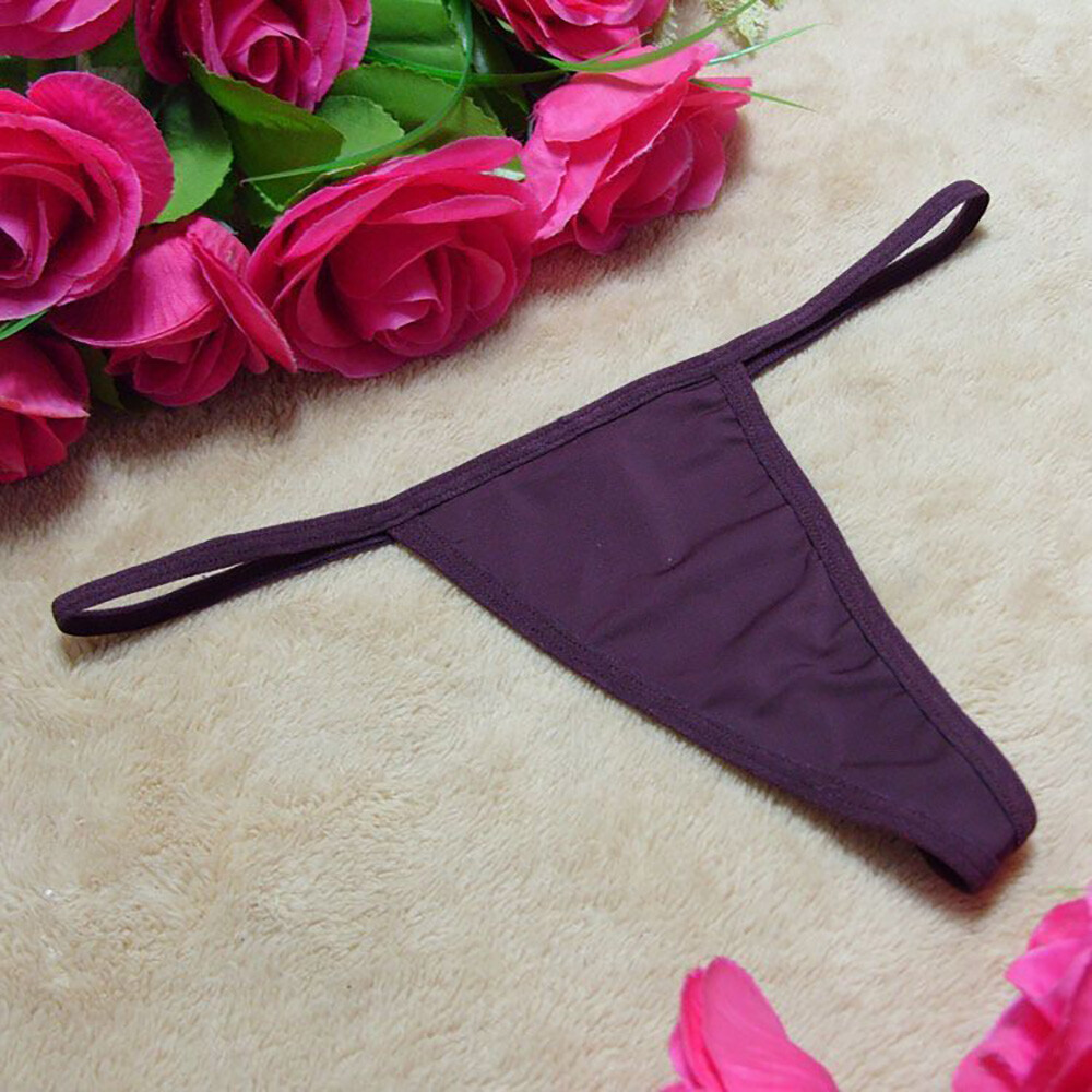 Sexy Womens Solid Cotton V-String Thong Lingerie Underwear Panty