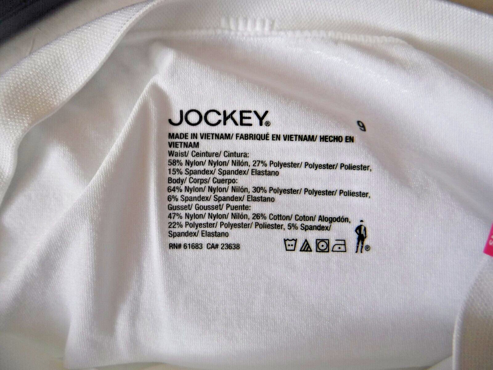 Jockey Smooth & Shine Seamfree Hi Cut Panty size 9 XXL style 2188 White