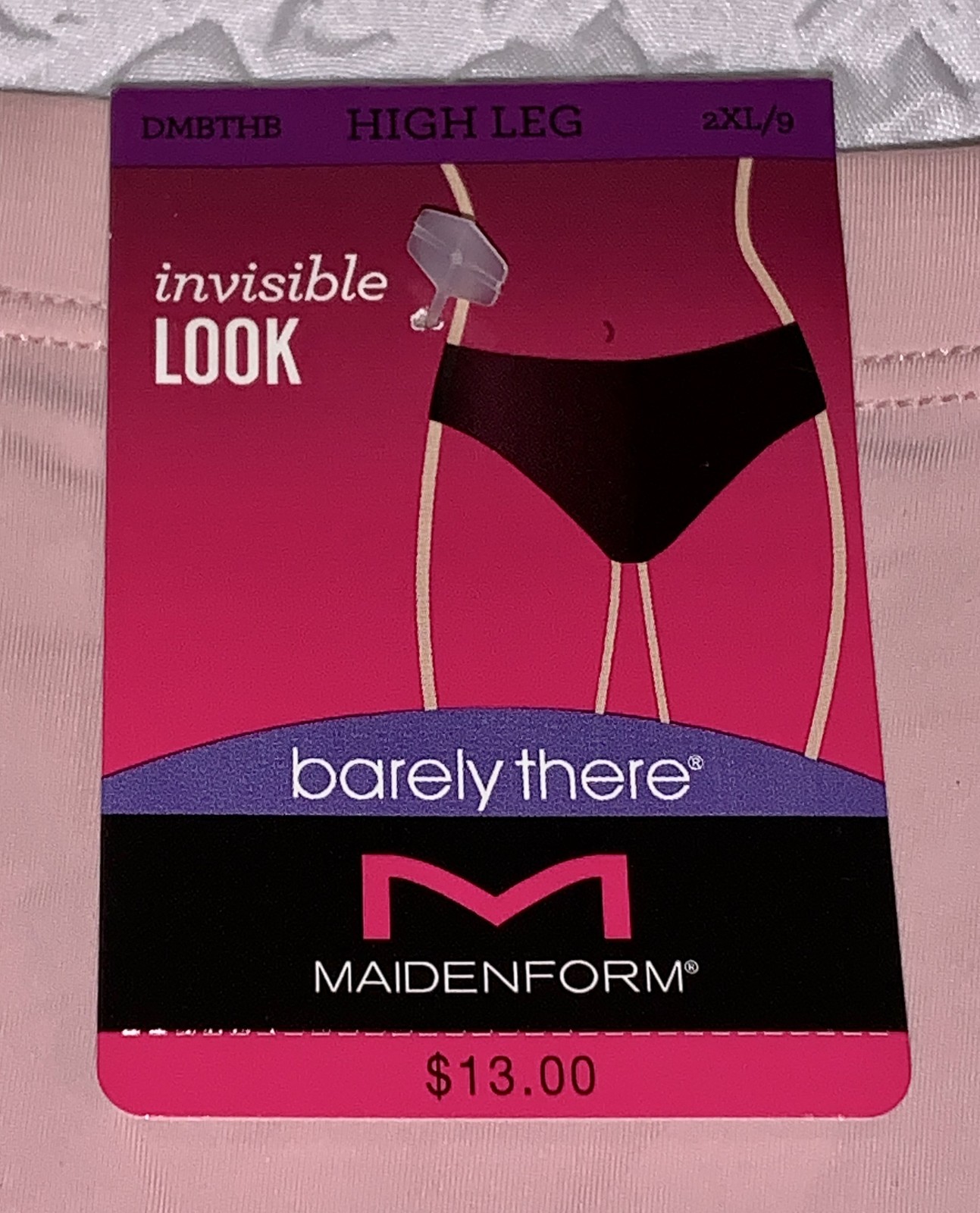 MAIDENFORM Barely There Pale Pink Invisible High Leg Panty Womens S M L XL 2XL