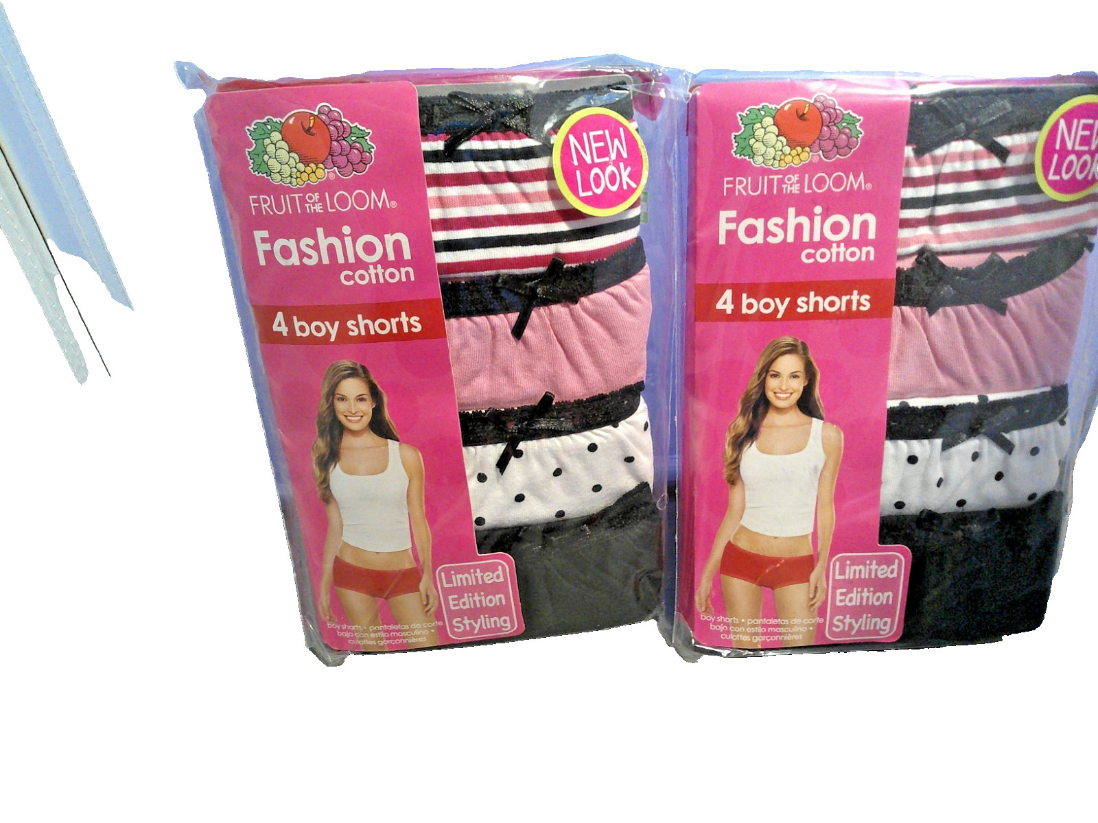 New 8 Pair FRUIT Of The Loom Women’s Cotton Boy Shorts Size 4 Multi Color