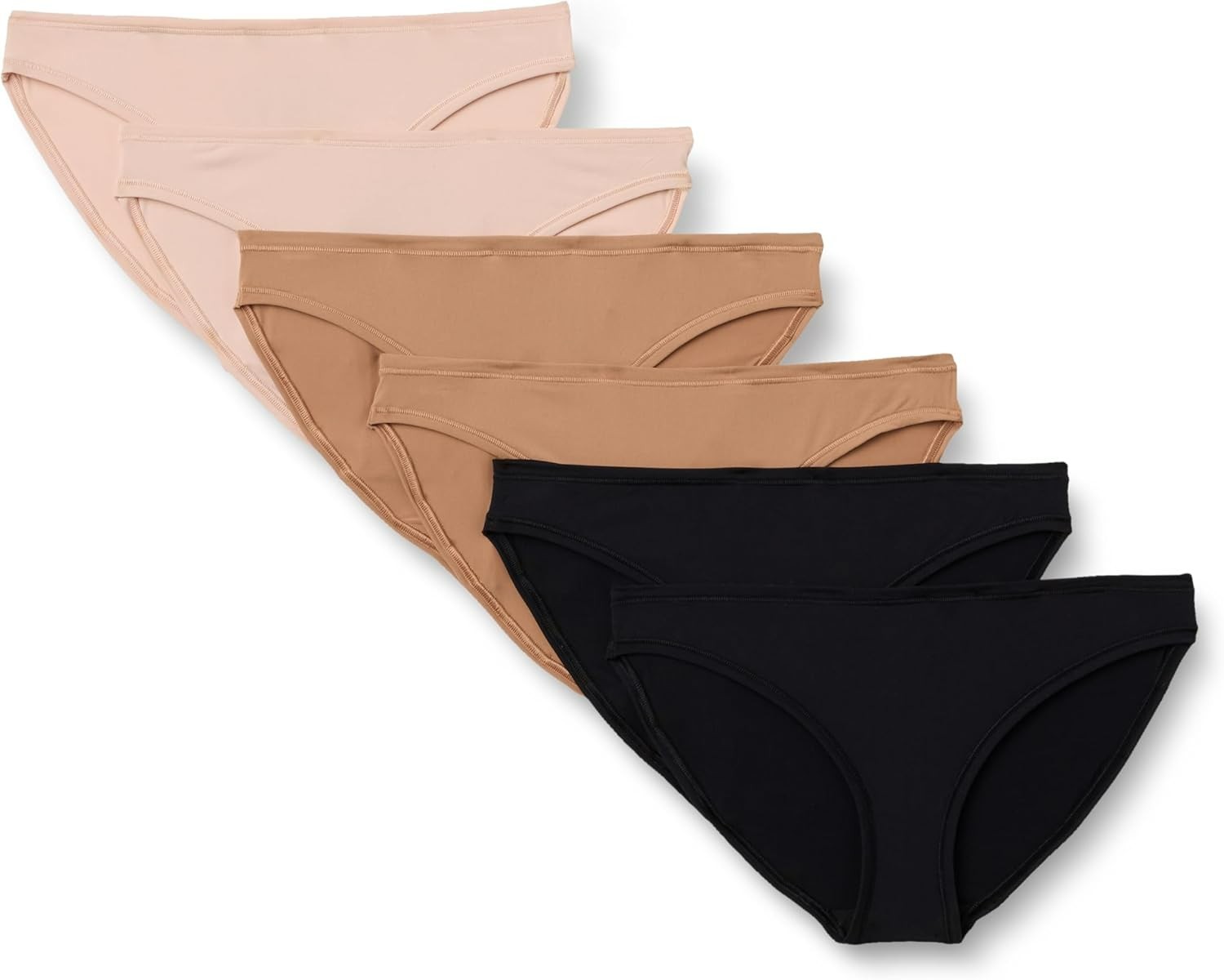 6-Pack Amazon Essentials Women’s Panties X-LARGE Black Washed Bronze Soft Petal