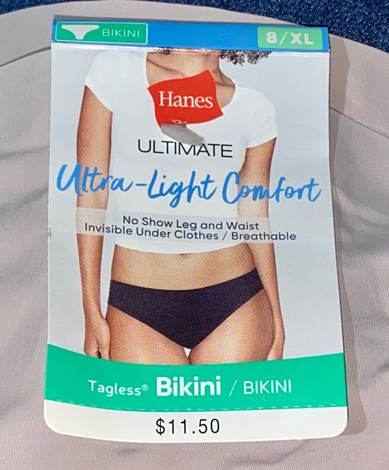 HANES Ultra Light Weight Comfort Gloss Mink Bikini Panty Underwear Women M 6 L 7