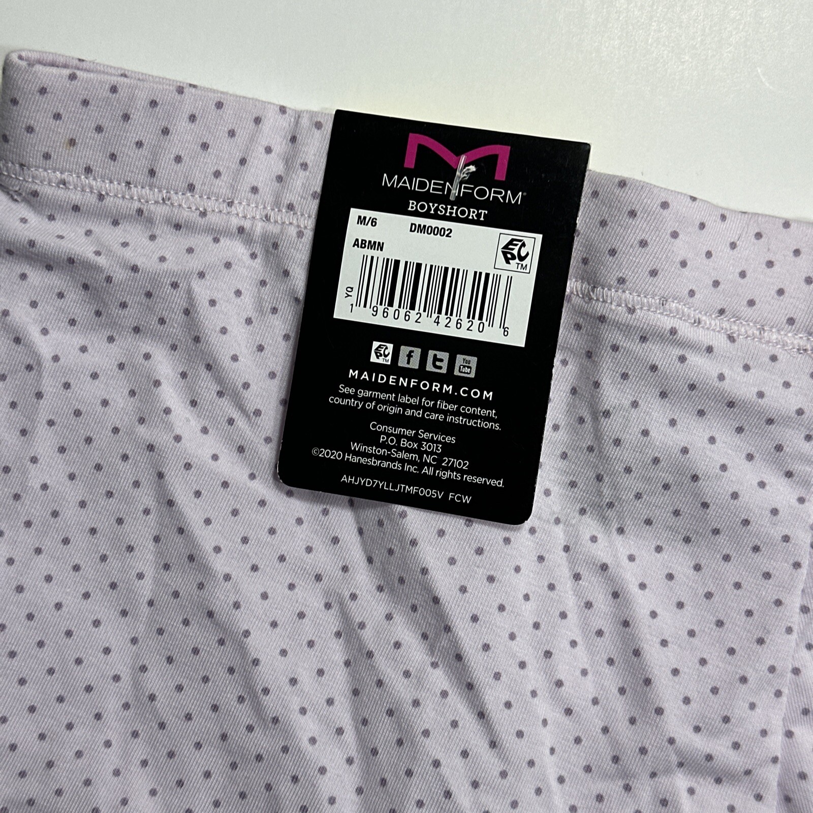 Maidenform Women’s Underwear Lavender Dot Dream Boyshort Panty M/6 DM0002 Purple