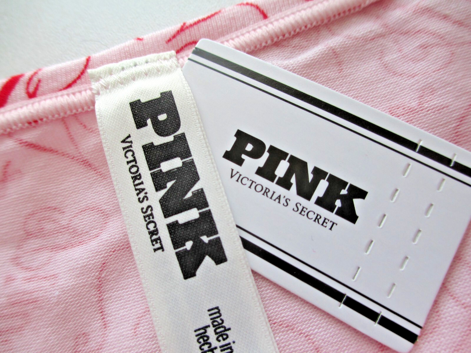 VICTORIA’S SECRET PINK Cotton Boyshort Panty S Pink Red Script NWT Shortie VS
