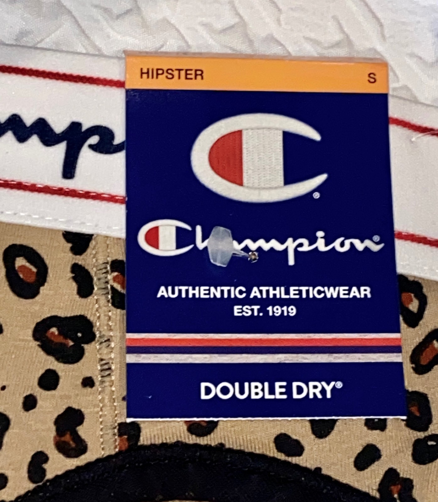 CHAMPION Wide Waistband Leopard Cotton Heritage Hipster Panty Womens Sz S 5 XL 8