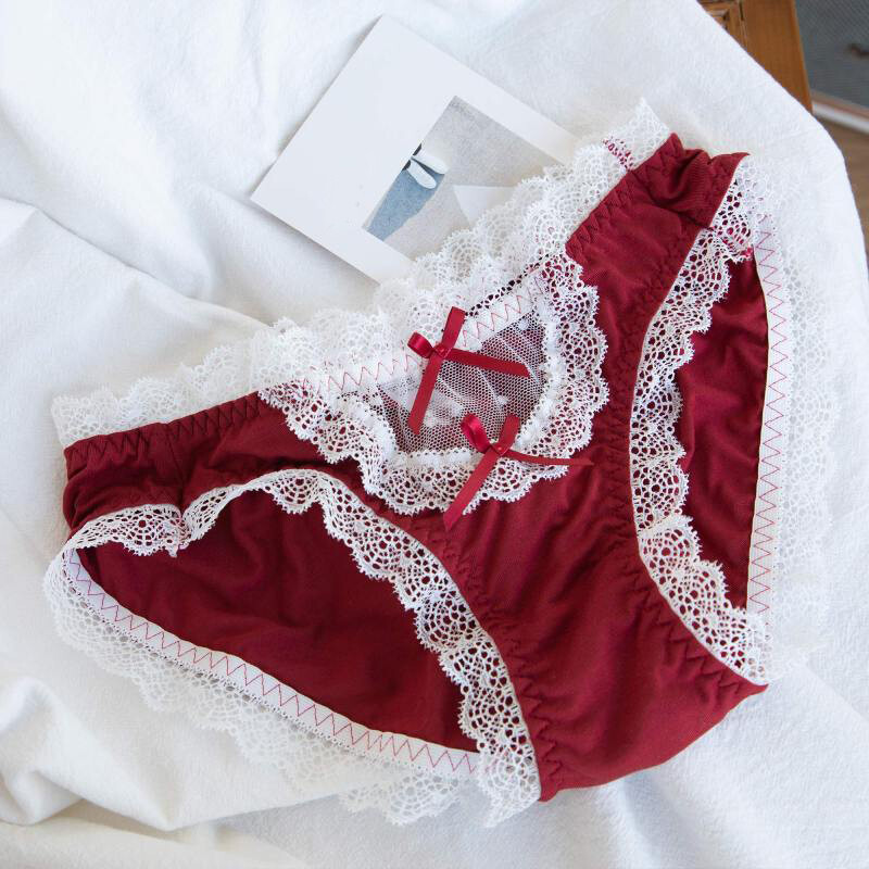 Apanese Student Sexy Lace Panties Women Girls Bow Underpants Lolita Cute Briefs
