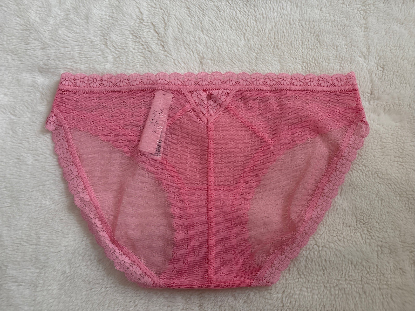 Victoria’s Secret Panties Bikini Panty Daisy Lace Crochet Coral Cut Out Small S