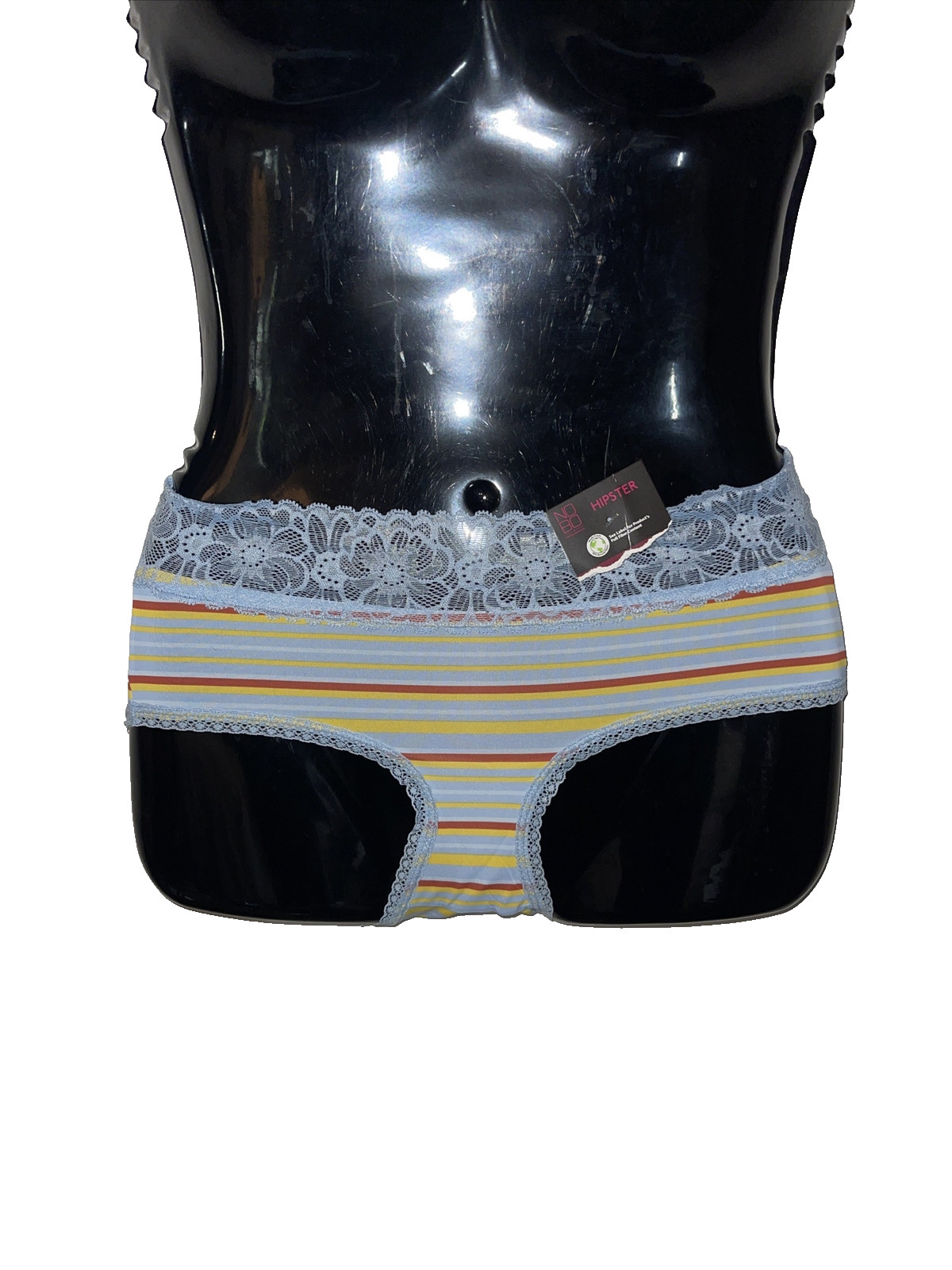 NWTS No Boundaries Bikini Panty Sissy Underwear Size Large Blue Lace Striped