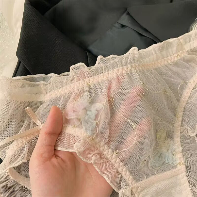 Sweet Girls Womens Sheer Briefs Panties Transparent Mesh Cute Lolita Knickers