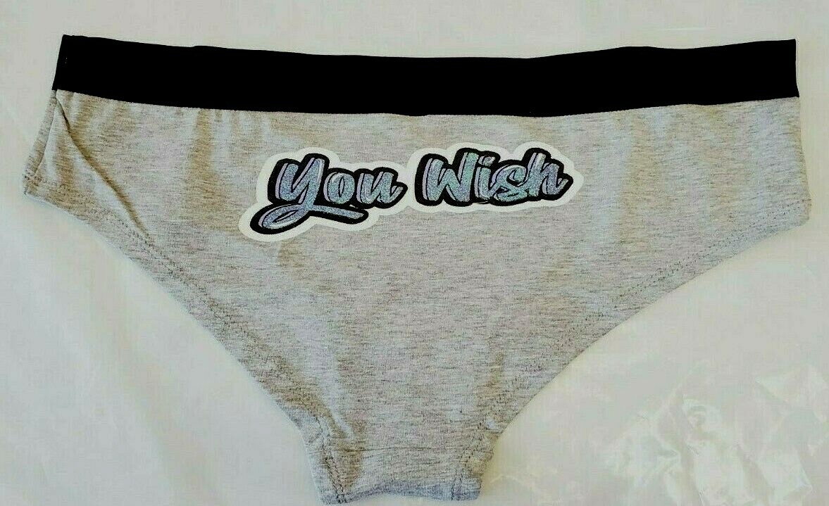 Rue 21 Women’s Bikini Panties X-LARGE You Wish Solid Gray W Black Band New
