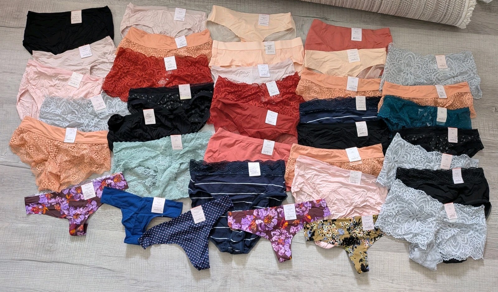 Huge Lot of 37 Auden Sz XS Panties Briefs Thongs Cheeky Hipster NWT New