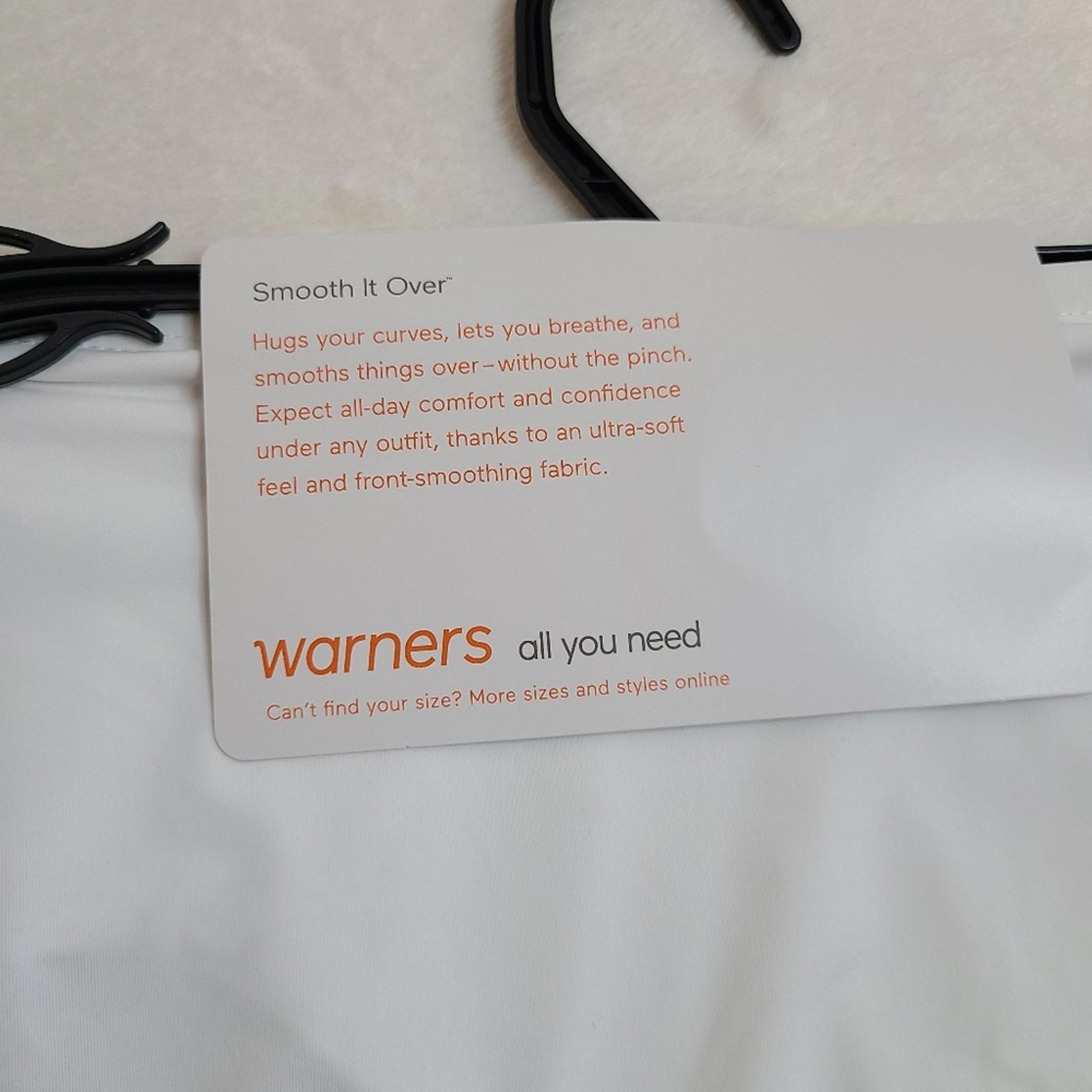 Warners Smooth It Over Silky Nylon Hi-cut Bikini Panty Size M White