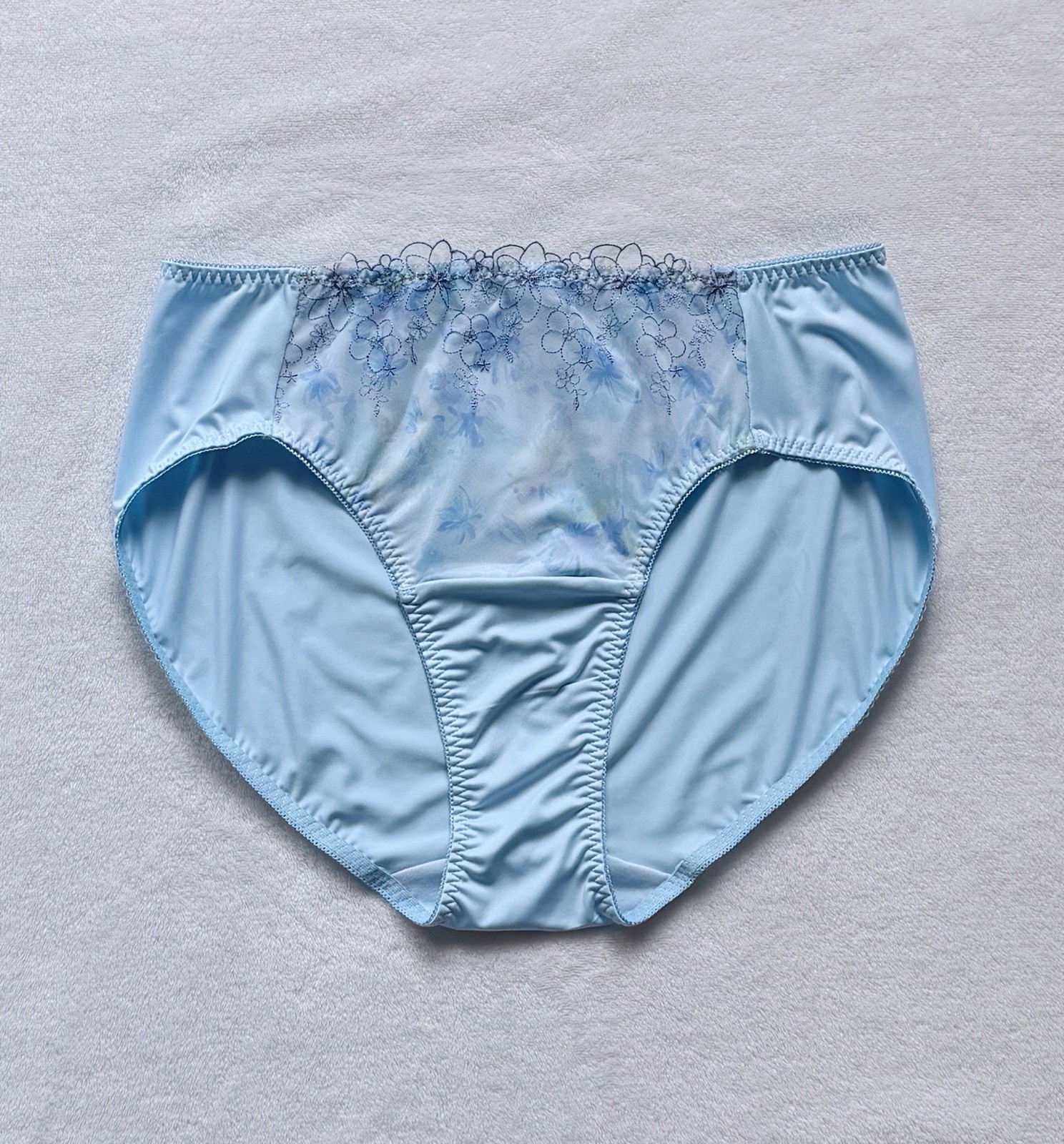 US-XL, XXL/JP-5L Japanese Floral Embroidery Panties Extra Long Crotch Lining